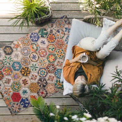 Dywan winylowy Kolorowa abstrakcyjna mozaika retro