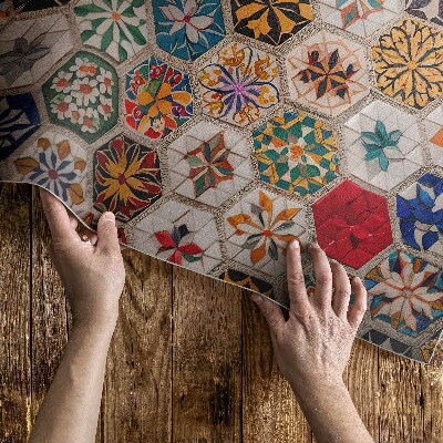 Dywan winylowy Kolorowa abstrakcyjna mozaika retro