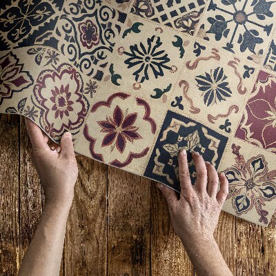 Dywan winylowy Stare wzorzyste płytki mozaika styl vintage