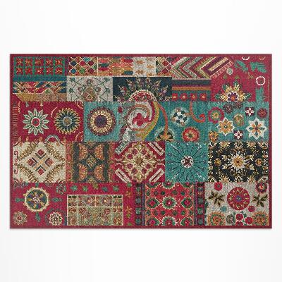 Dywan winylowy kolorowy wzór patchworkowy w stylu perskim