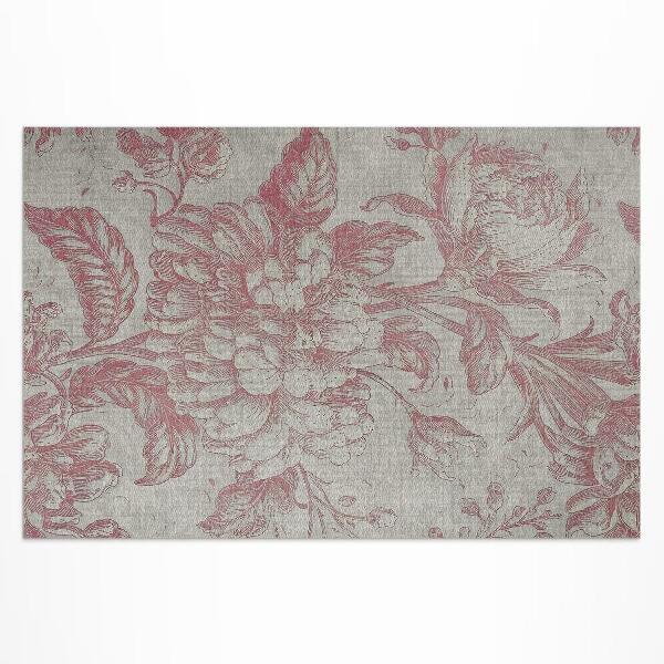 Dywan winylowy Vintage postarzany motyw roślinny kwiaty