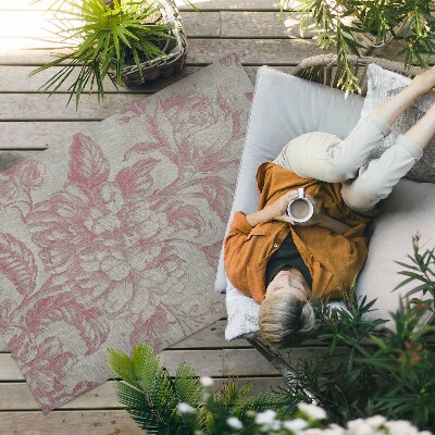 Dywan winylowy Vintage postarzany motyw roślinny kwiaty