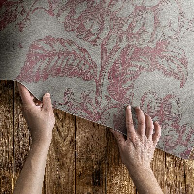 Dywan winylowy Vintage postarzany motyw roślinny kwiaty