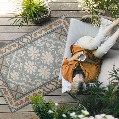 Dywan winylowy Geometryczne kwiatowe wzory w stylu retro