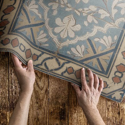 Dywan winylowy Geometryczne kwiatowe wzory w stylu retro