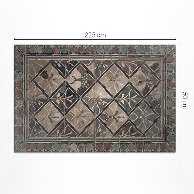Dywan winylowy Elegancka geometria na kaflach vintage