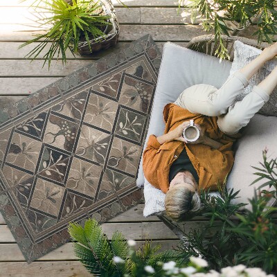 Dywan winylowy Elegancka geometria na kaflach vintage