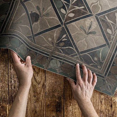 Dywan winylowy Elegancka geometria na kaflach vintage