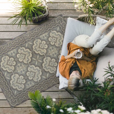 Dywan winylowy Rustykalna geometria na kafelkach vintage