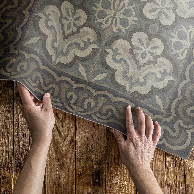 Dywan winylowy Rustykalna geometria na kafelkach vintage