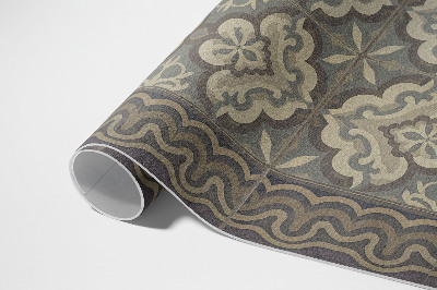 Dywan winylowy Rustykalna geometria na kafelkach vintage