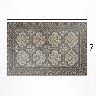 Dywan winylowy Rustykalna geometria na kafelkach vintage