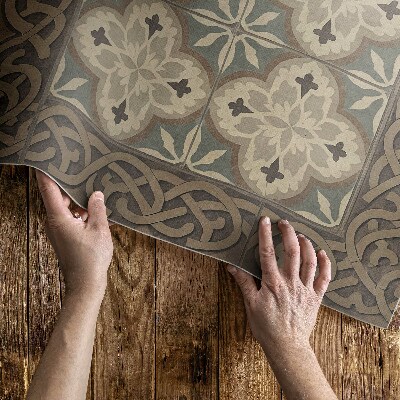 Dywan winylowy Retro kafle z geometrycznymi układami