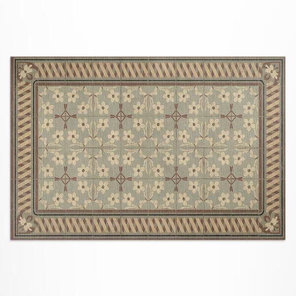 Dywan winylowy Kwiaty i płatki w mozaikach retro stylu