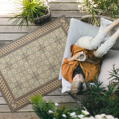 Dywan winylowy Kwiaty i płatki w mozaikach retro stylu