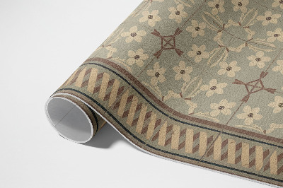 Dywan winylowy Kwiaty i płatki w mozaikach retro stylu