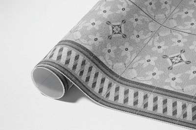 Dywan winylowy Retro ornament z kwiatami na kafelkach
