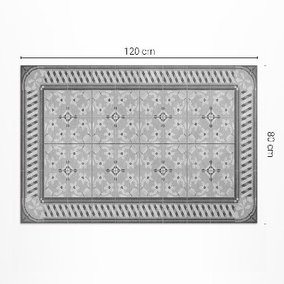 Dywan winylowy Retro ornament z kwiatami na kafelkach