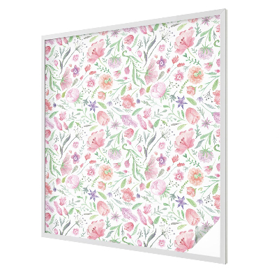 Naklejka witraż na szybę mleczna Kwiatowy wzór