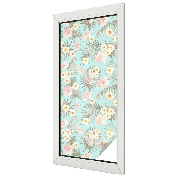 Folia okienna dekoracyjna witraż Tropikalny wzór