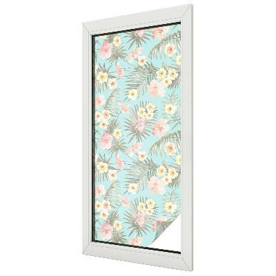 Folia okienna dekoracyjna witraż Tropikalny wzór