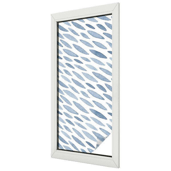 Folia mleczna na okno wzór witraż Niebieskie pociągnięcia