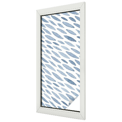 Folia mleczna na okno wzór witraż Niebieskie pociągnięcia