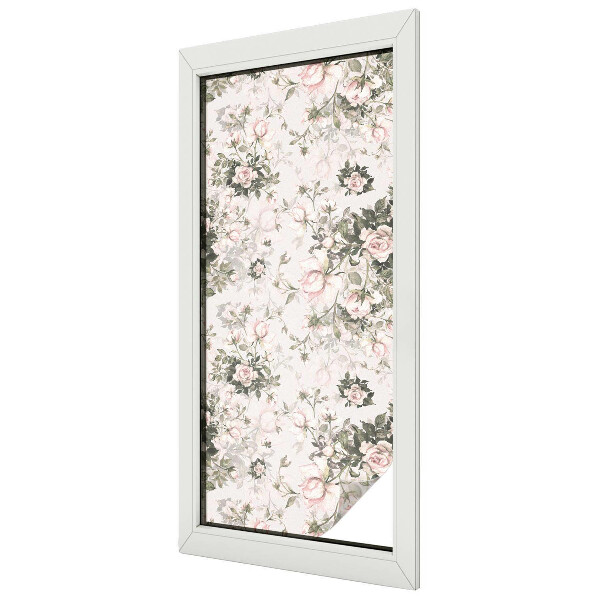 Naklejka witraż na szybę mleczna Kwiatowe piękno