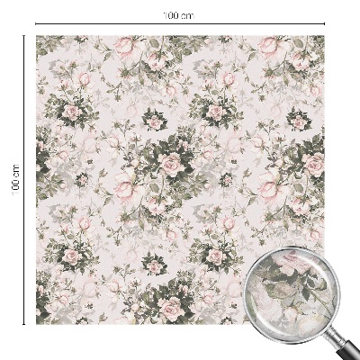 Naklejka witraż na szybę mleczna Kwiatowe piękno