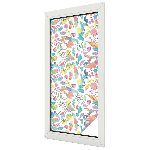 Folia mleczna na okno wzór witraż Barwna kompozycja