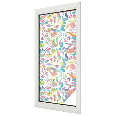 Folia mleczna na okno wzór witraż Barwna kompozycja