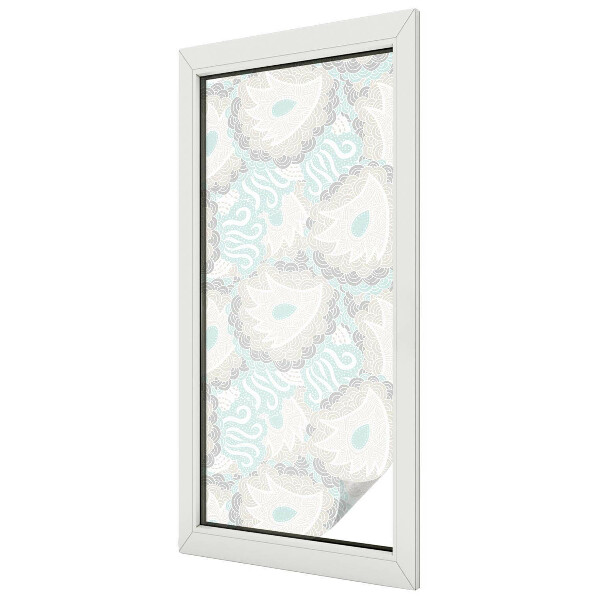 Witraż przyklejany na okno folia matowa Delikatne pióra