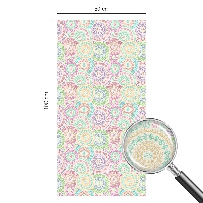 Naklejka witraż na szybę mleczna Kolorowe mandale