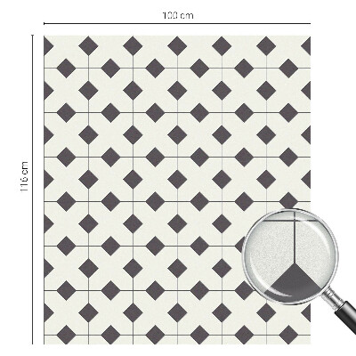 Folia mleczna na okno wzór witraż Diamenty czarno-białe