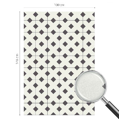 Folia mleczna na okno wzór witraż Diamenty czarno-białe