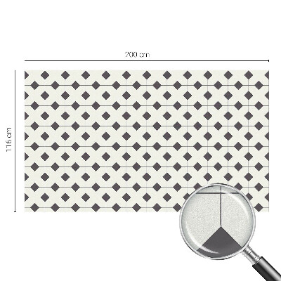 Folia mleczna na okno wzór witraż Diamenty czarno-białe