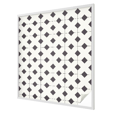 Folia mleczna na okno wzór witraż Diamenty czarno-białe