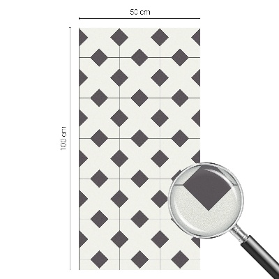 Folia mleczna na okno wzór witraż Diamenty czarno-białe