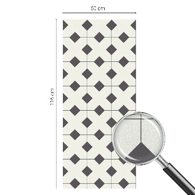 Folia mleczna na okno wzór witraż Diamenty czarno-białe