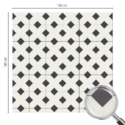 Folia mleczna na okno wzór witraż Diamenty czarno-białe