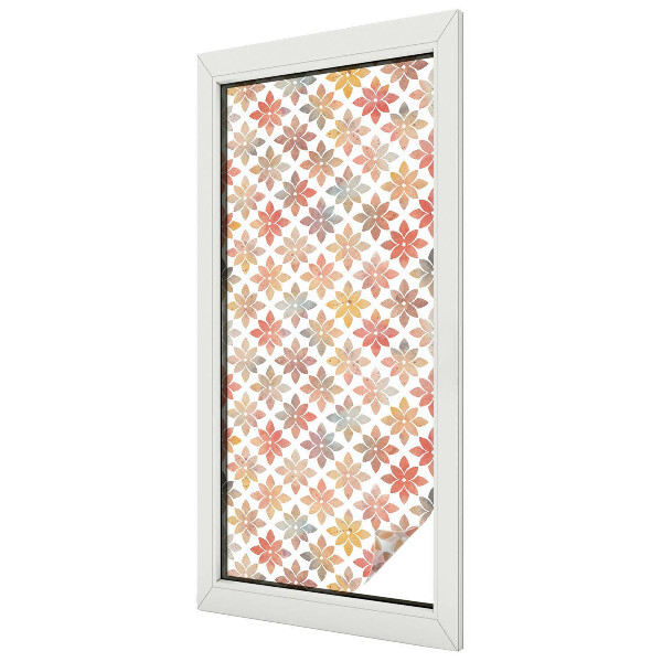 Naklejka witraż na szybę mleczna Kwiatowe piękno