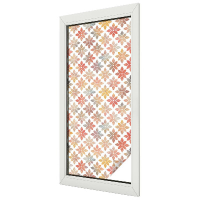 Naklejka witraż na szybę mleczna Kwiatowe piękno