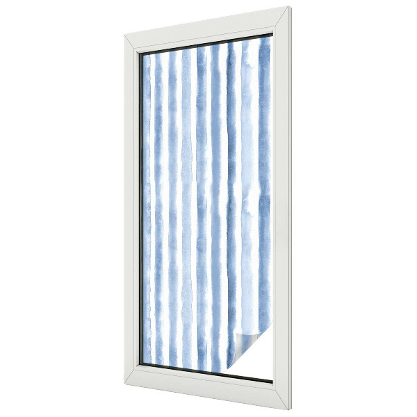 Witraż przyklejany na okno folia matowa Błękitne pasy