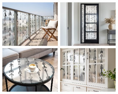 Naklejka witraż na szybę mleczna Geometryczne strzały