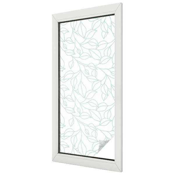 Naklejka witraż na szybę mleczna Delikatne liście