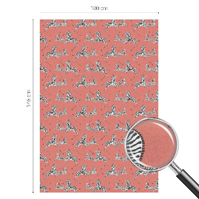 Naklejka witraż na szybę mleczna Zebra motyw