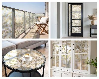 Witraż przyklejany na okno folia matowa Roślinny wzór