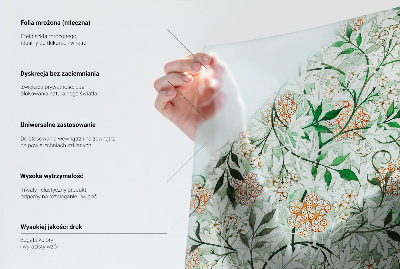 Naklejka witraż na szybę mleczna Botaniczny wzór