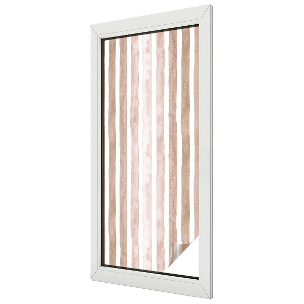 Folia mleczna na okno wzór witraż Brązowe pasy