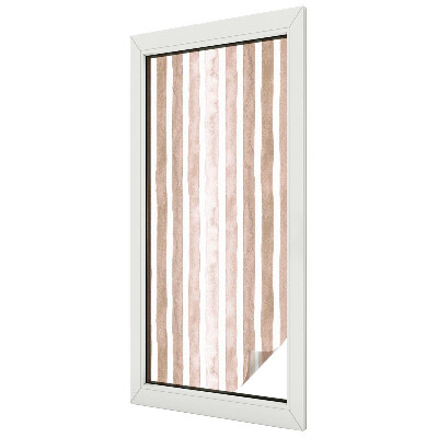 Folia mleczna na okno wzór witraż Brązowe pasy